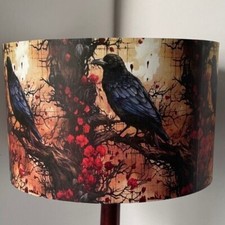 Black  Raven  Lampshade Gothic, bush of thorns, Lamp/Ceiling 8"10"12"14"1618