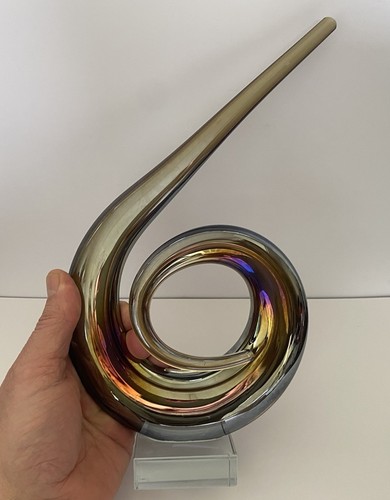 Murano style iridescent hand - iridescent,