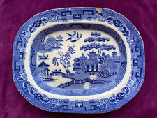 Antique Blue Willow Large Meat