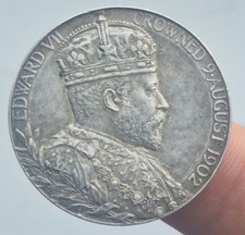 Edward VII and Queen Alexandra Silver 0.925 Coronation Medal- 9 AUG 1902 - 12.8g