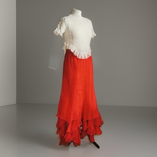 Vintage 40s red - silk, organza