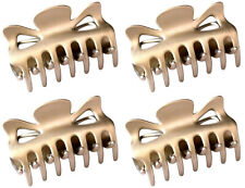 Set of 4 Beautiful Gold Hair Claw Clips Bull Dog Design Butterfly Style