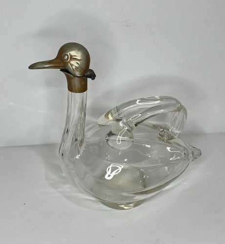 Crystal art deco duck decanter - crystal,
