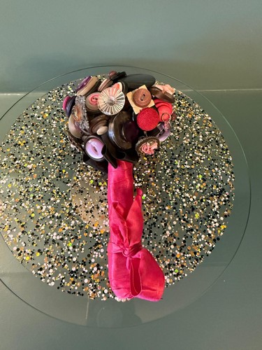 Faux flower button bouquet - faux, /