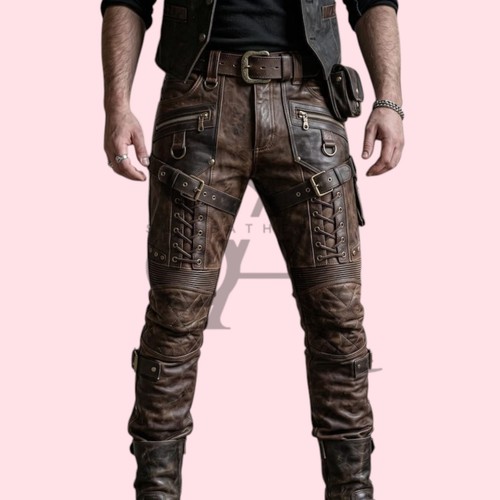 Men brown cowhide leather - brown,