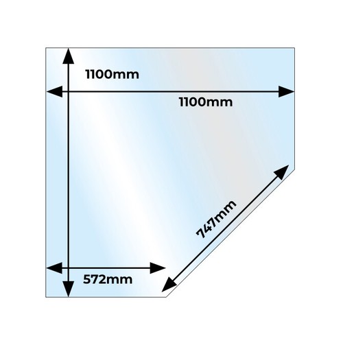 Glass hearth corner angle - glass,