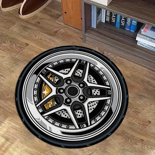 Retro tire round rug - retro,