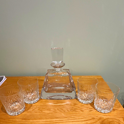 Glass square decanter set - glass,