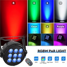 135W  9 LED Par Can Flat Light RGBW DMX DJ Club Show Disco Party Stage Lighting