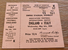 Ticket 1957 England vs. Italy Friendly