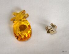 Swarovski Crystal Jungle Beats Yellow Pineapple Magnet/Pin Large, 5572158, Box