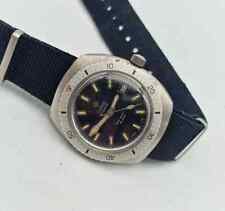 VINTAGE 60'S ZODIAC SEAWOLF DIVER BLACK DIAL DATE AUTOMATIC MAN'S WATCH / S036