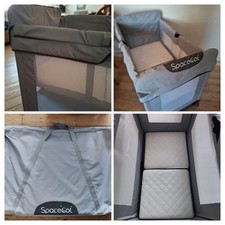 SpaceCot Travel Cot with new spare mattresses and carry bag. 