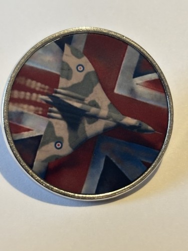 Vulcan aircraft brooch enamel - brooch,