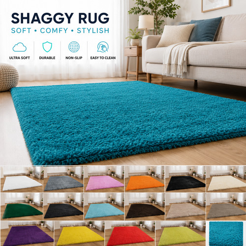 Soft shaggy rug non slip - shaggy,