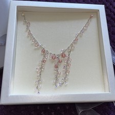 Vintage Jon Richard Necklace & Earring Set. Boxed.  Pink Crystal Drop
