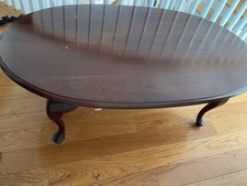 Dark Wood Oval Coffee Table