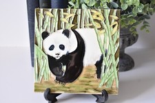 Ceramic Art Tile Giant Panda Display Wall Hanging Trivet/ Coaster Decorative (J