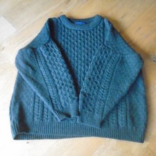 Carbery Jumper Sweater Merino Wool Green Chunky Cabe Knit Ireland Women's XXL 18