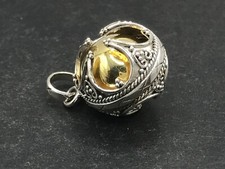 Chime ball pendant Solid Sterling Silver Angel caller. Small design 15mm Box.