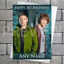 Supernatural birthday card. 5x7 inches. Personalised birthday card plus envelope