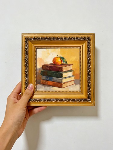 Stacked antique books - antique, orange