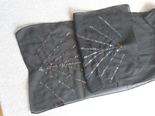Joan lee black sheer scarf - sheer,