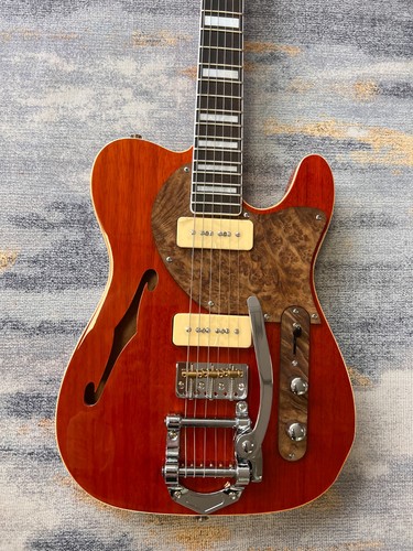 Orange semi hollow tele style - orange,