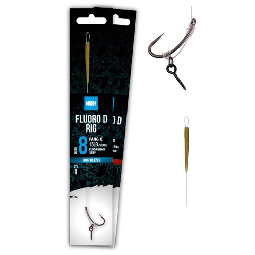 Nash fluorocarbon rig barbed - d,