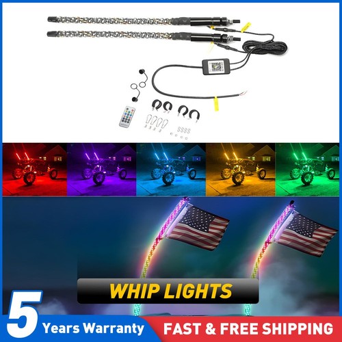 2pcs 3ft led whip lights - whip,