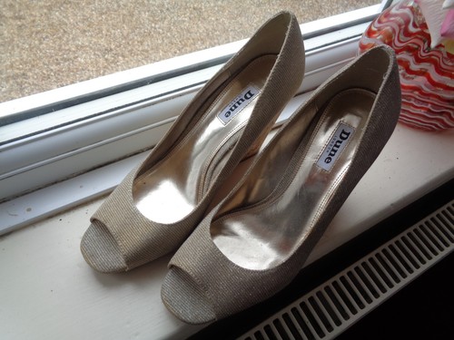 Dune gold glitter open toe - glitter~open,