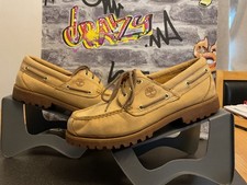 Mens Timberland 3-EyeBoat /deck Shoes light tan  Uk 10 US10.5 chunky soles ??