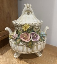 Vintage Ceramic Lidded Tureen/Bowl With Ceramic Adorned With Flowers 22cm Tall