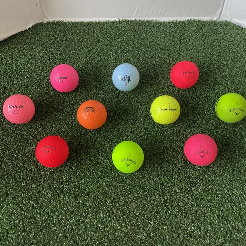 Coloured golf balls - coloured, x12