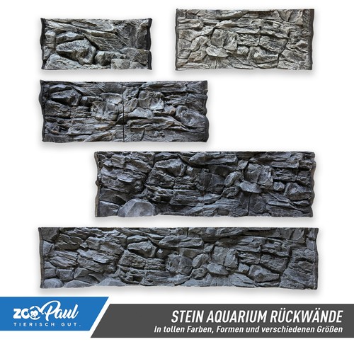 Aquarium back wall slate - 3d,