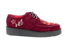 Jeffery-West MUSE 'MEMENTO MORI' Burgundy Suede Skull BROTHEL CREEPER RRP £295