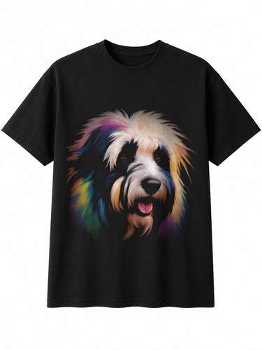 Colourful old english sheepdog - old,