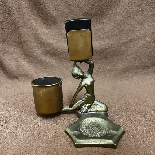 Vintage brass art deco nude - vintage,