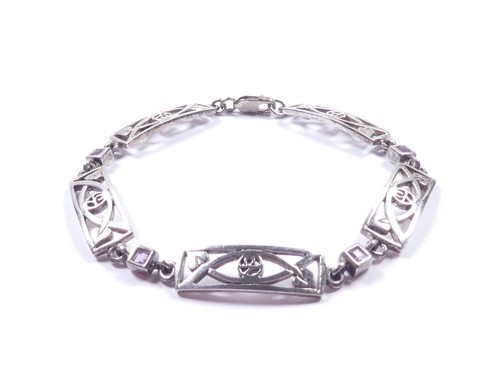 Ladies pink topaz bracelet - pink,
