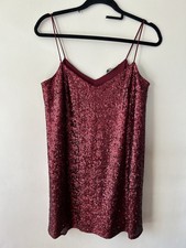 Sequin Burgundy Cami Slip Mini
