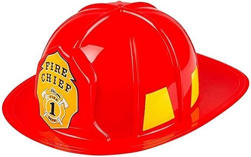 Adults red fireman helmet - red,