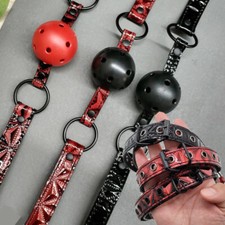 Breathable Open Mouth Oral Bondage Ball Gag Adjustable Belt Restraint Couples SM