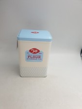 Tala Retro Style Self-Raising Flour Kitchen Storage Hinged Tin Blue Wheat sheaf