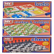 Chess or Snake&Ladders or Draughts or Ludo Traditional Board Game Family Fun