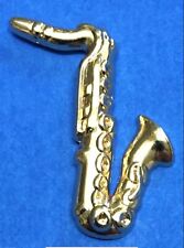 Northern Soul Saxophone Enamel Pin Badge Gold