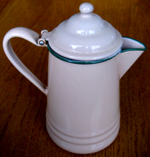 Vtg cream green enamelware - cream,