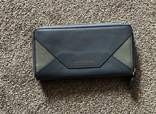 Paul Costelloe Blue/Green Zip Around Leather Purse NWOT