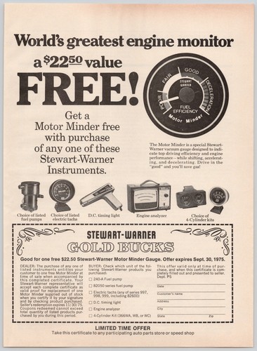 Motor minder stewart warner - motor,