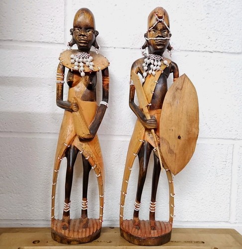 Vintage hand carved tribal man - vintage,
