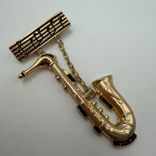 Vintage saxophone brooch - vintage,